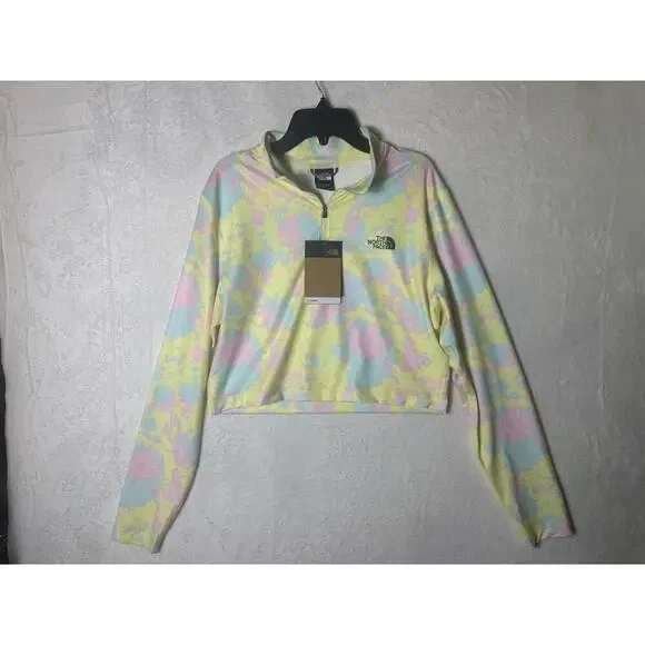 NWT The North Face Pastel Long Sleeve Cropped Quarter Zip Pullover Size XL - Picture 1 of 5